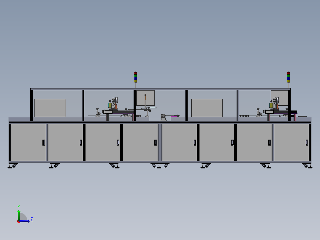 点胶UV固化机总装配左视图