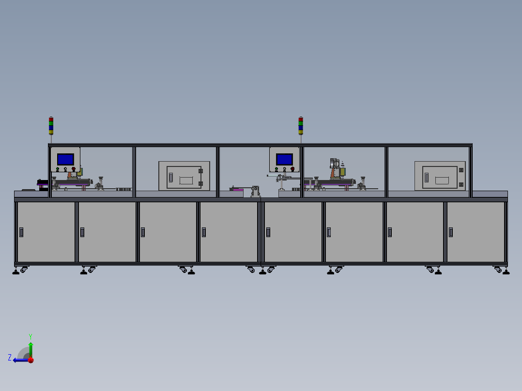 点胶UV固化机总装配右视图
