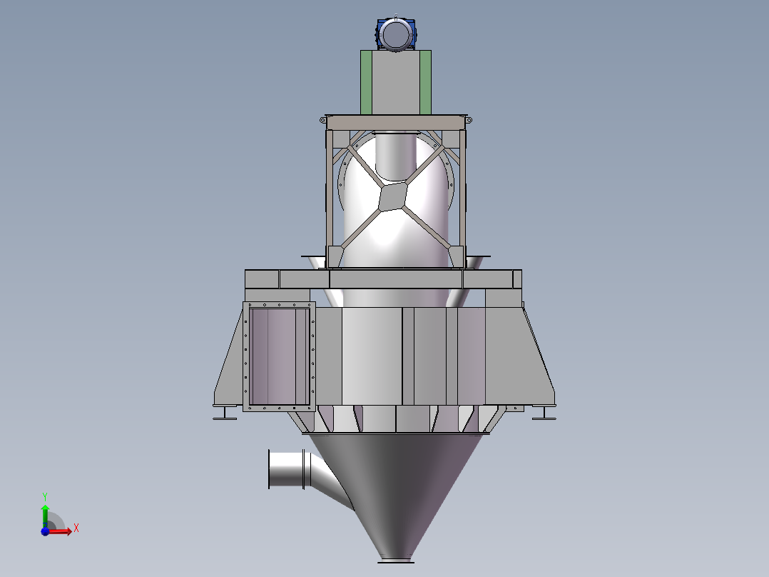 SEPA鼠笼式选粉机设计【三维SW模型建模+说明+CAD图纸】前视图