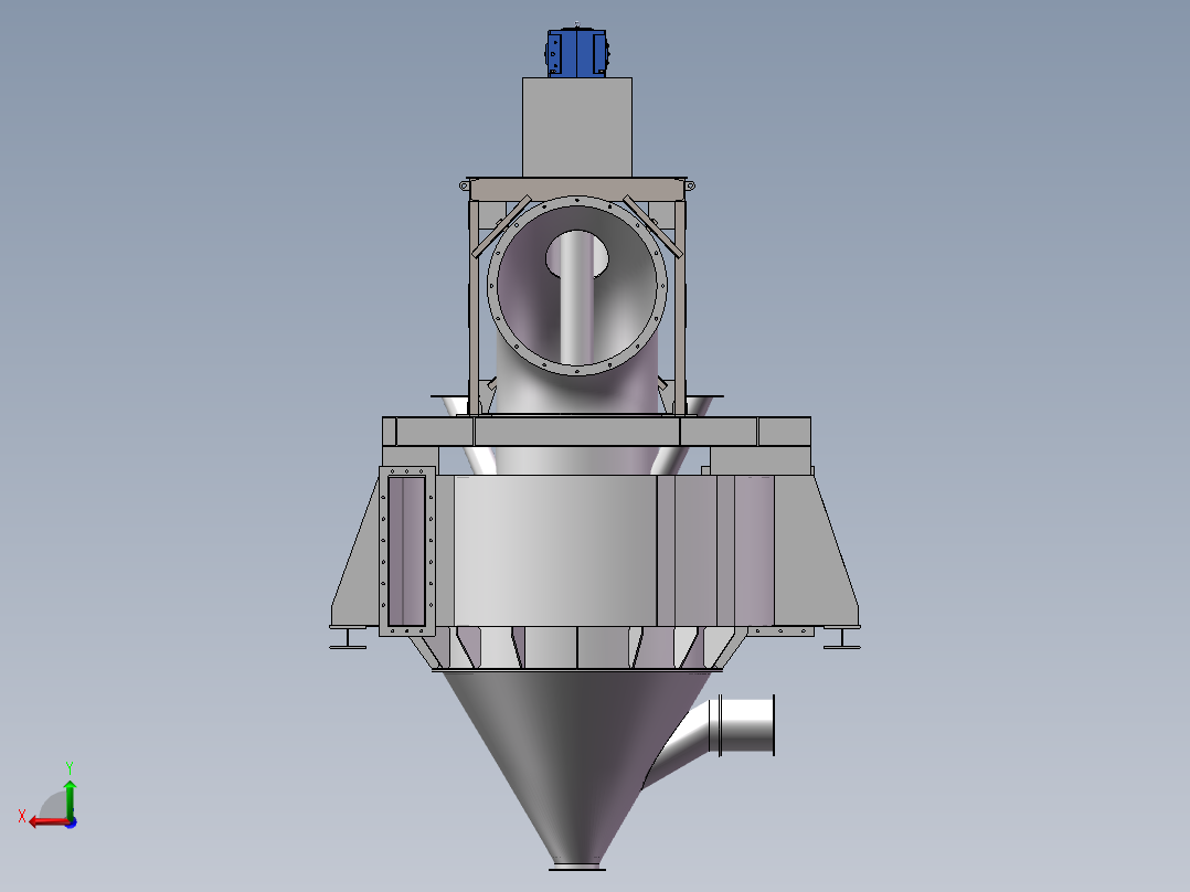SEPA鼠笼式选粉机设计【三维SW模型建模+说明+CAD图纸】后视图