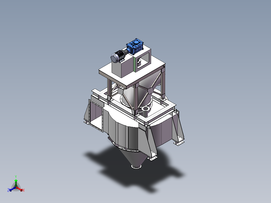 SEPA鼠笼式选粉机设计【三维SW模型建模+说明+CAD图纸】正等轴测图
