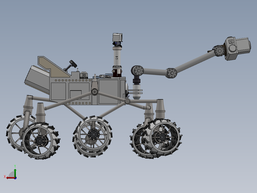 火星好奇号探测器详细模型后视图