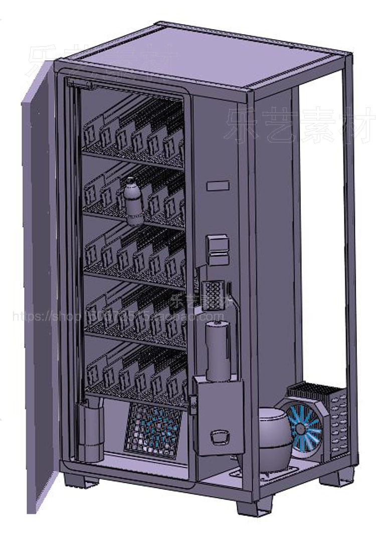 自动售货机图纸模型贩卖机智能售卖机三维3D机械图纸模型2款资料