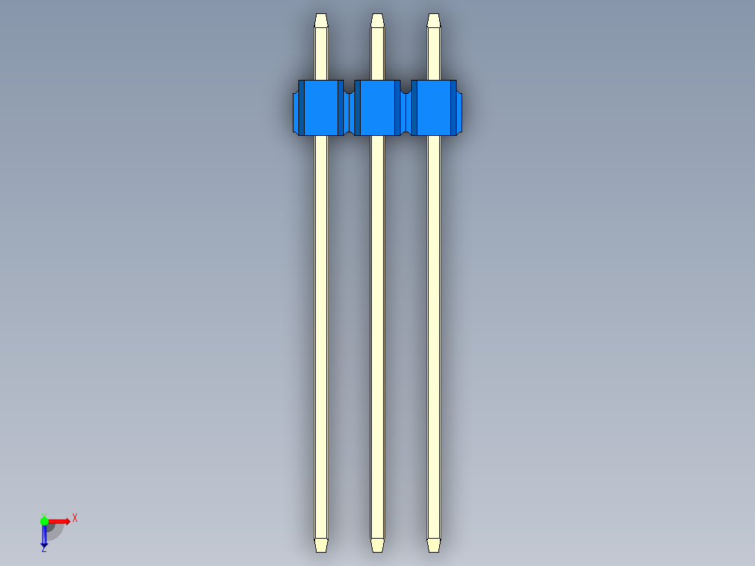 彩色公头100mil（2.54mm）系列-DS1021_blue_2x03p_100mil_Type19_rev1.0俯视图