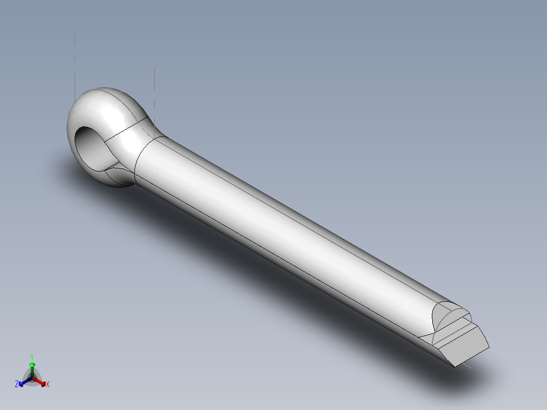 GB／T91开口销B型8×60正等轴测图