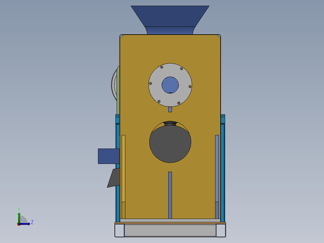 莲藕清洗去皮切片机含1422048SW三维+说明书左视图