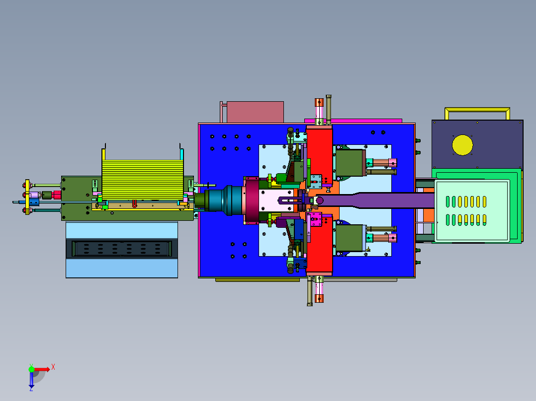 汽车配件销轴连续加工设备俯视图