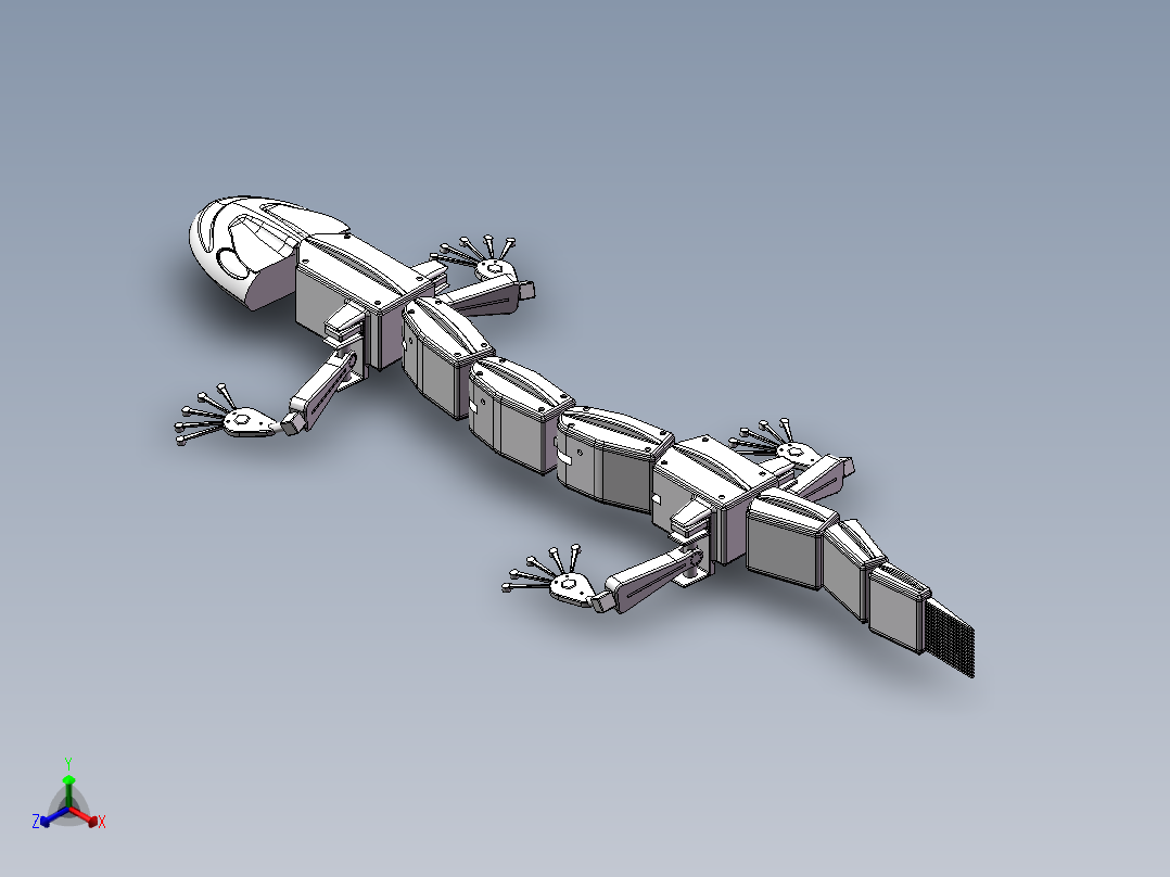 仿蝾螈机器人 (2)正等轴测图