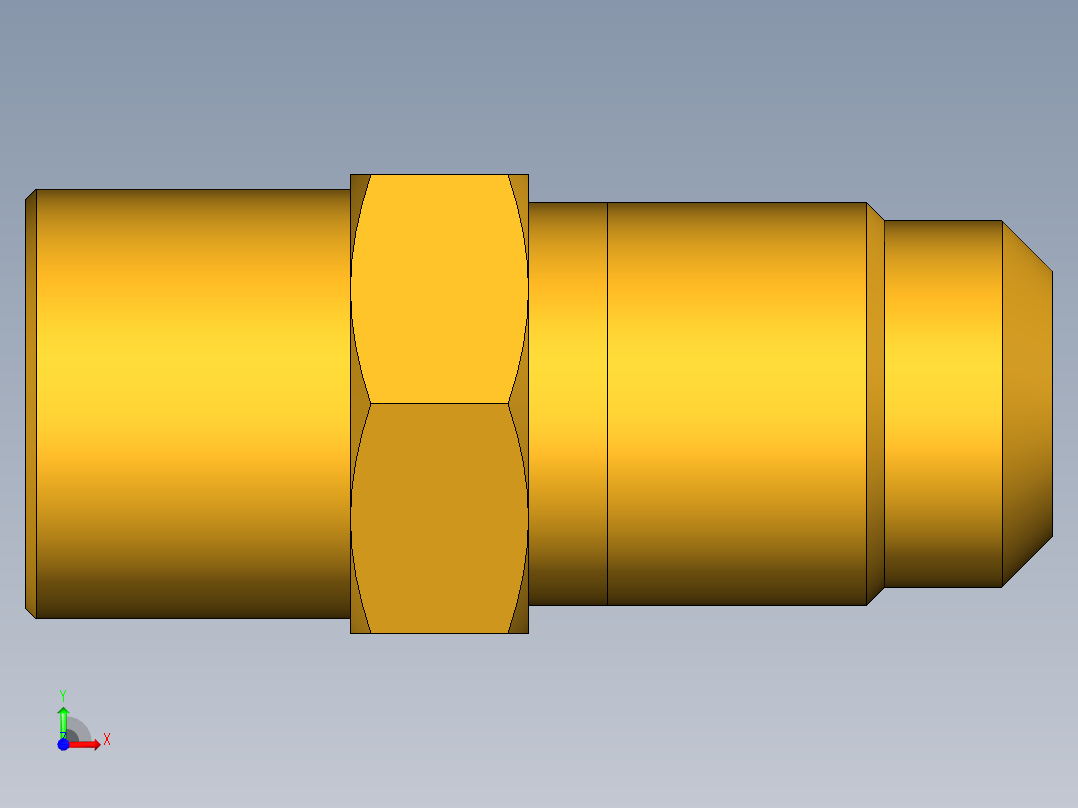 扩口式工业通用硬管接头Flare To Solder 43F-4-5前视图