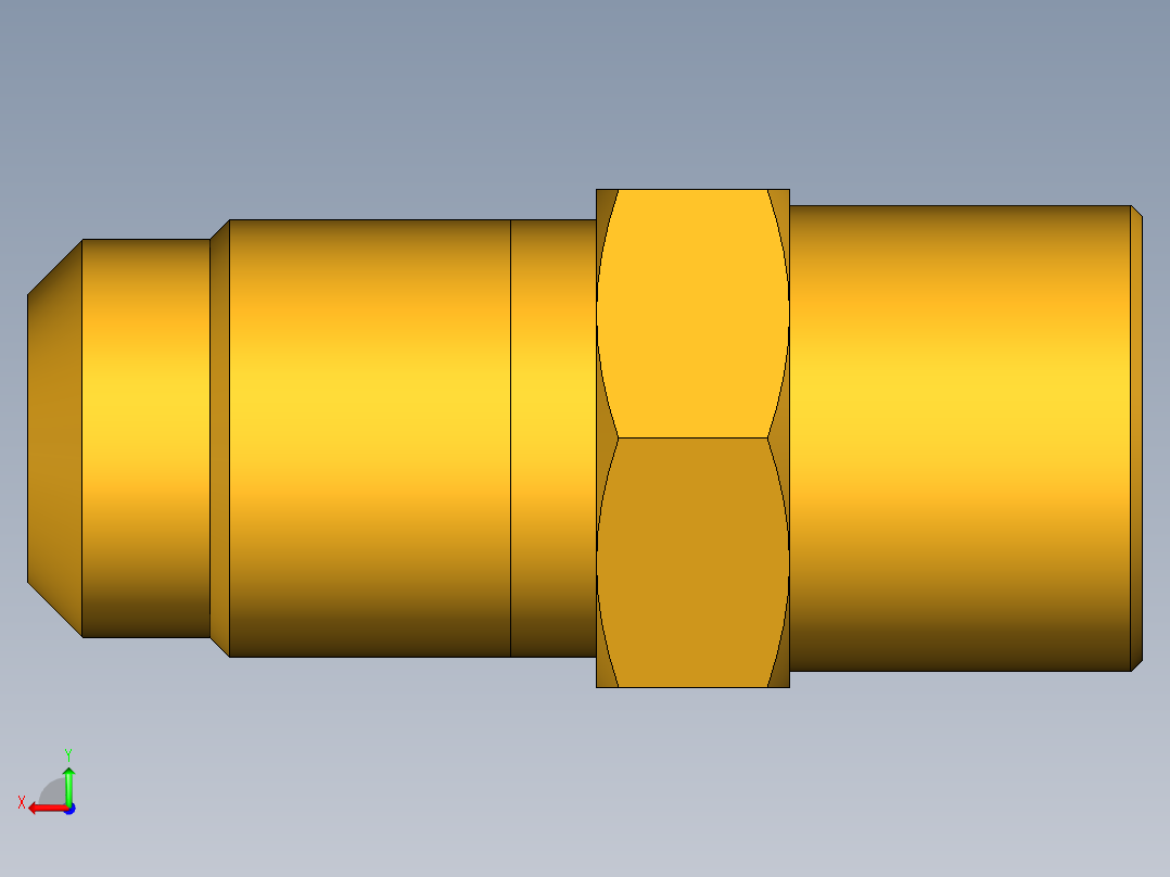 扩口式工业通用硬管接头Flare To Solder 43F-4-5后视图