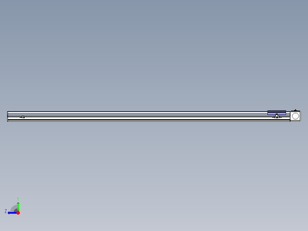 同步带滑台-半封闭B17-L100-S2200-L-P75-D3-N3右视图