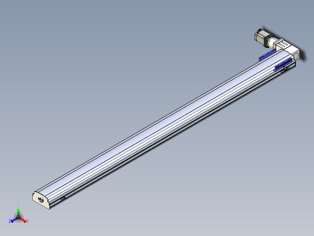 同步带滑台-半封闭B17-L100-S2200-L-P75-D3-N3正等轴测图