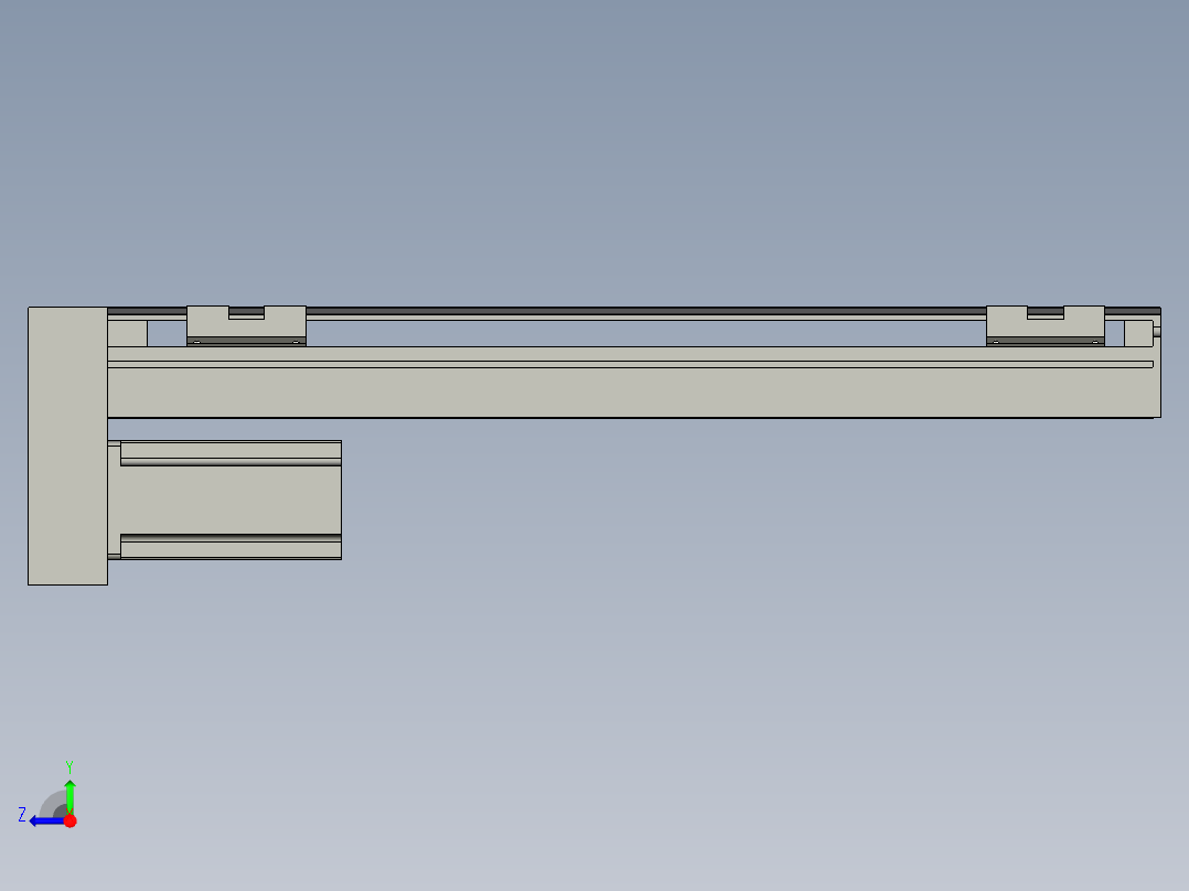 直线模组LHA6-S400-D-200W(16丝杆)设计图纸右视图