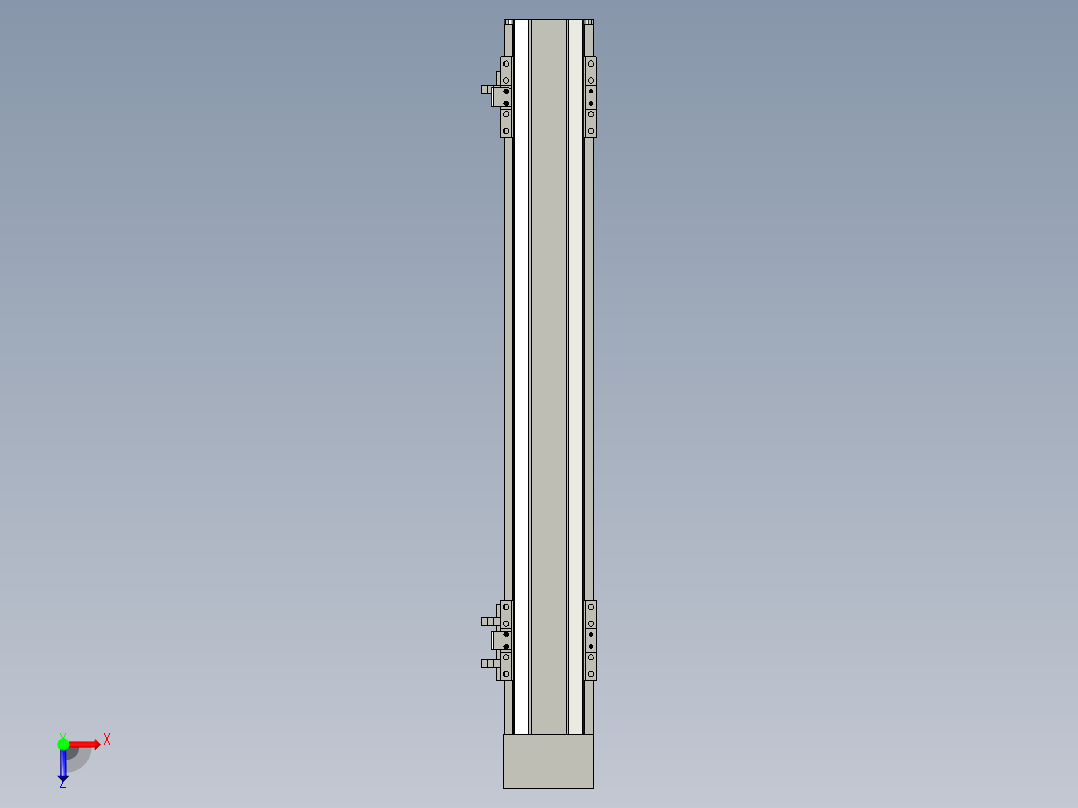 直线模组LHA6-S400-D-200W(16丝杆)设计图纸俯视图