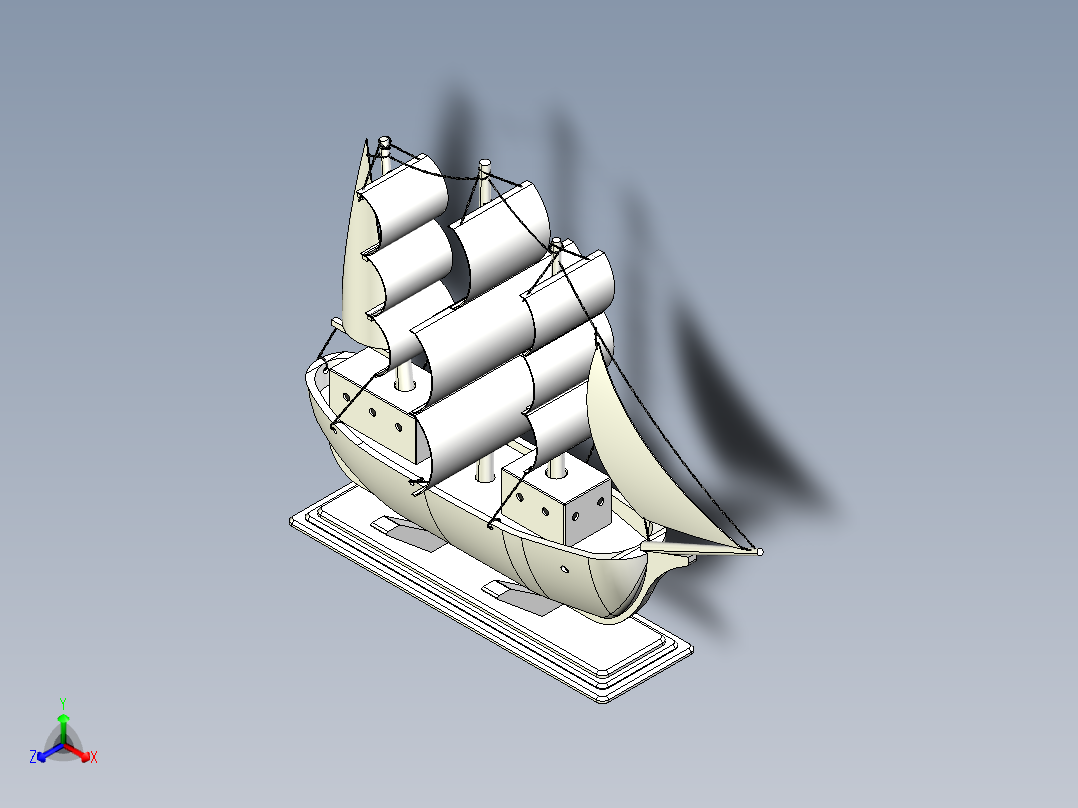 帆船摆件模型<span style='color: red'>3D</span>数模图纸 STEP格式