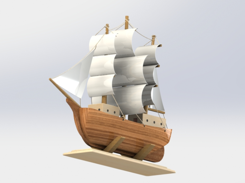 帆船摆件模型3D数模图纸 STEP格式