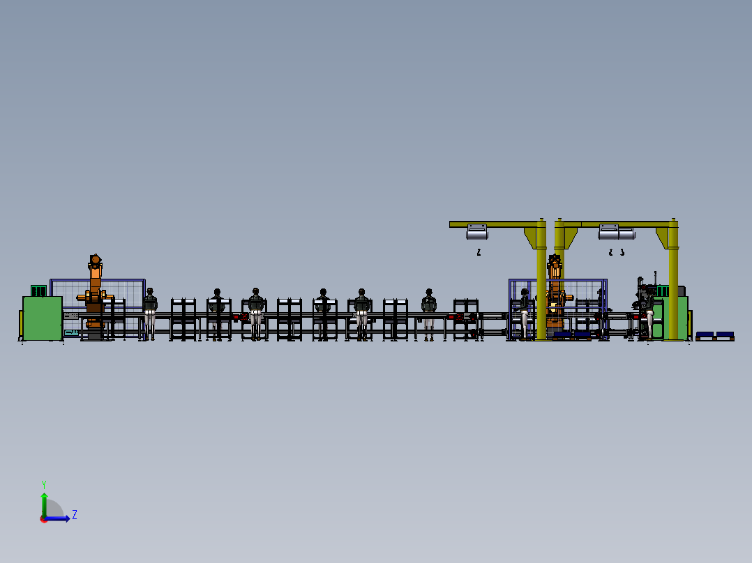 三相异步电动机装配产线sw20可编辑左视图