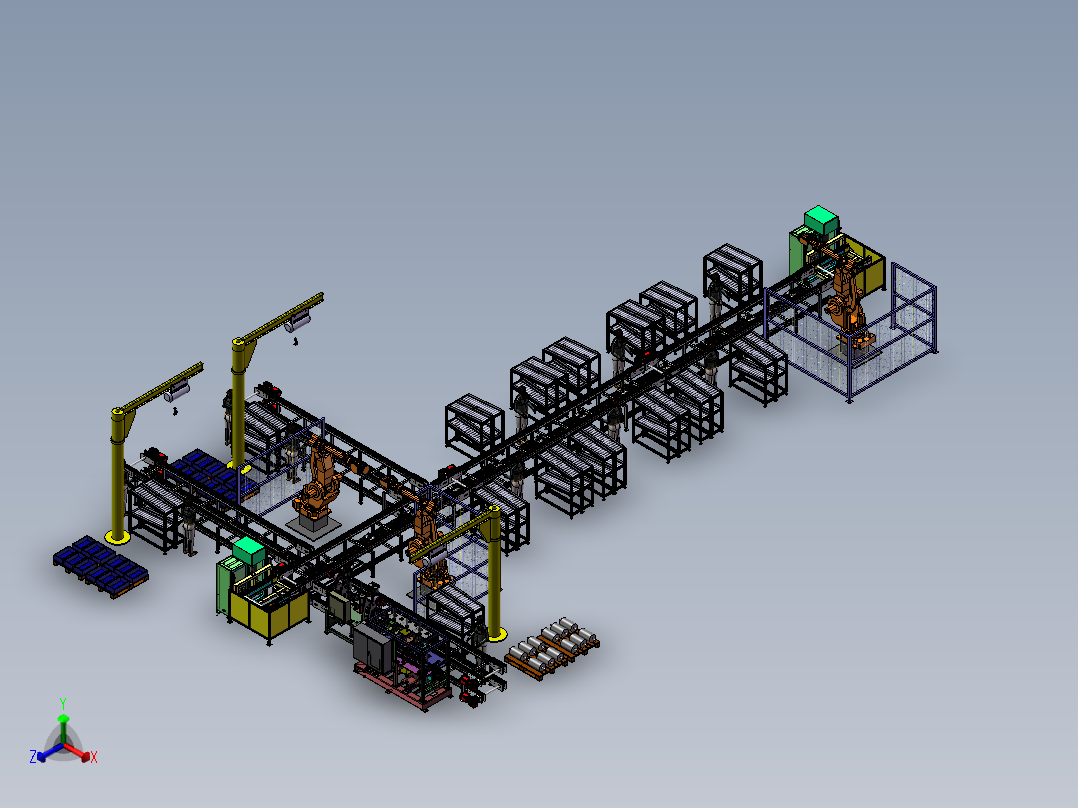 三相异步电动机装配产线sw20可编辑正等轴测图