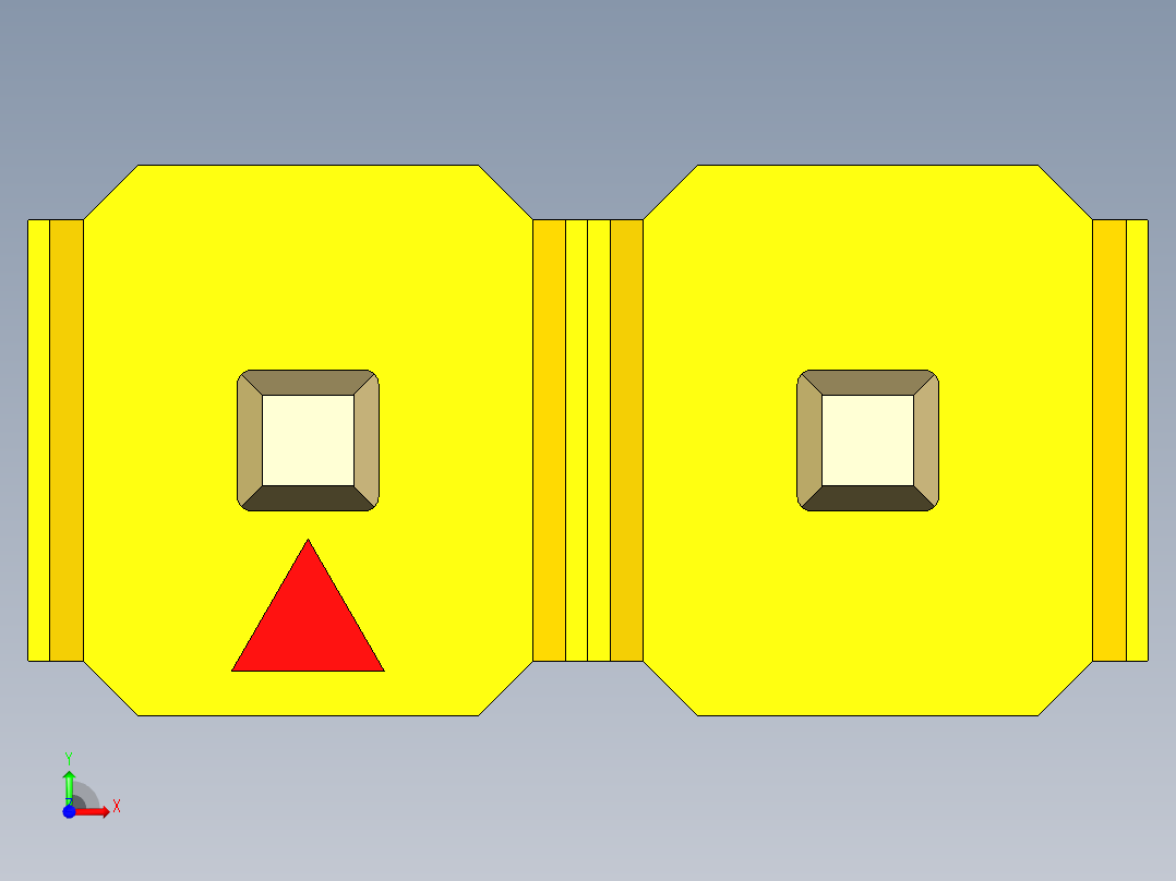 彩色公头100mil（2.54mm）系列-DS1021_yellow_1x02p_100mil_Type43_rev1.0前视图
