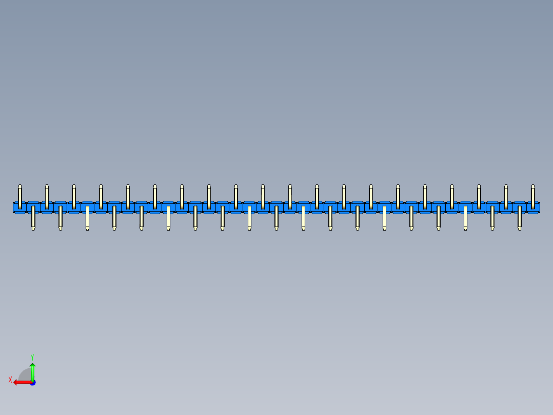 彩色公排针 100mil 2.54mm 系列-DS1022_blue_39p_100mil_Type_SMT_R1_rev1.0后视图