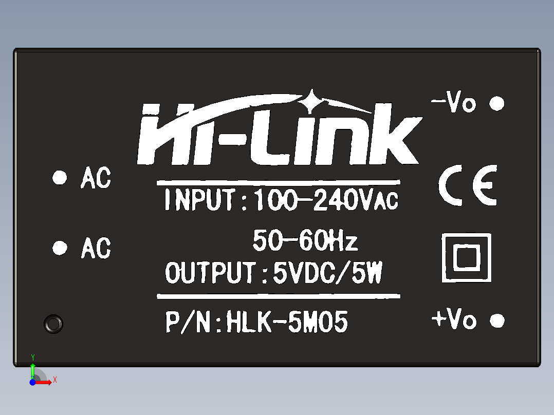 用于印刷电路板的5W紧凑型电源模块HLK-5M05前视图