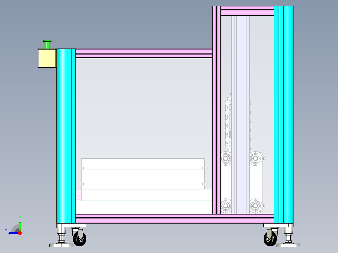 流水线托盘升降机右视图