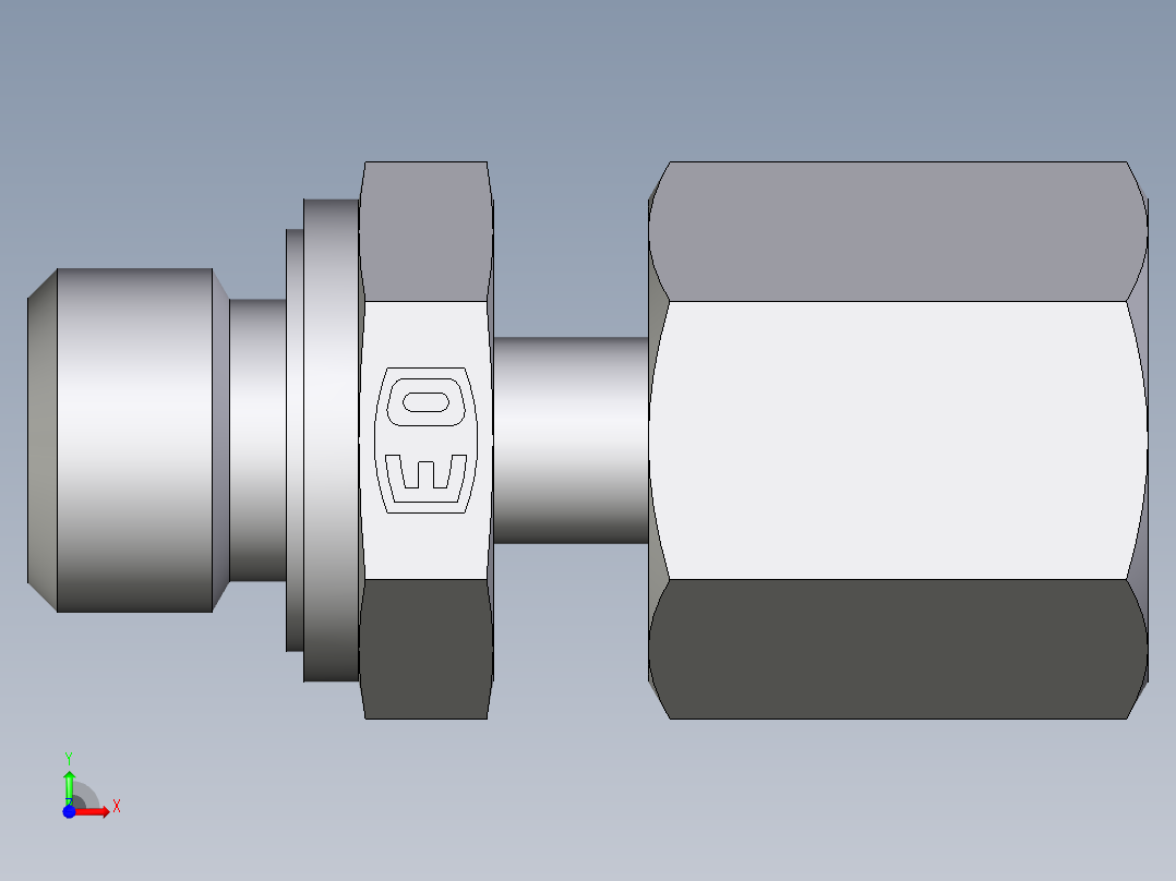 卡套式工业通用硬管接头EO_Standpipe_connector_EVGE06LMEDCF前视图