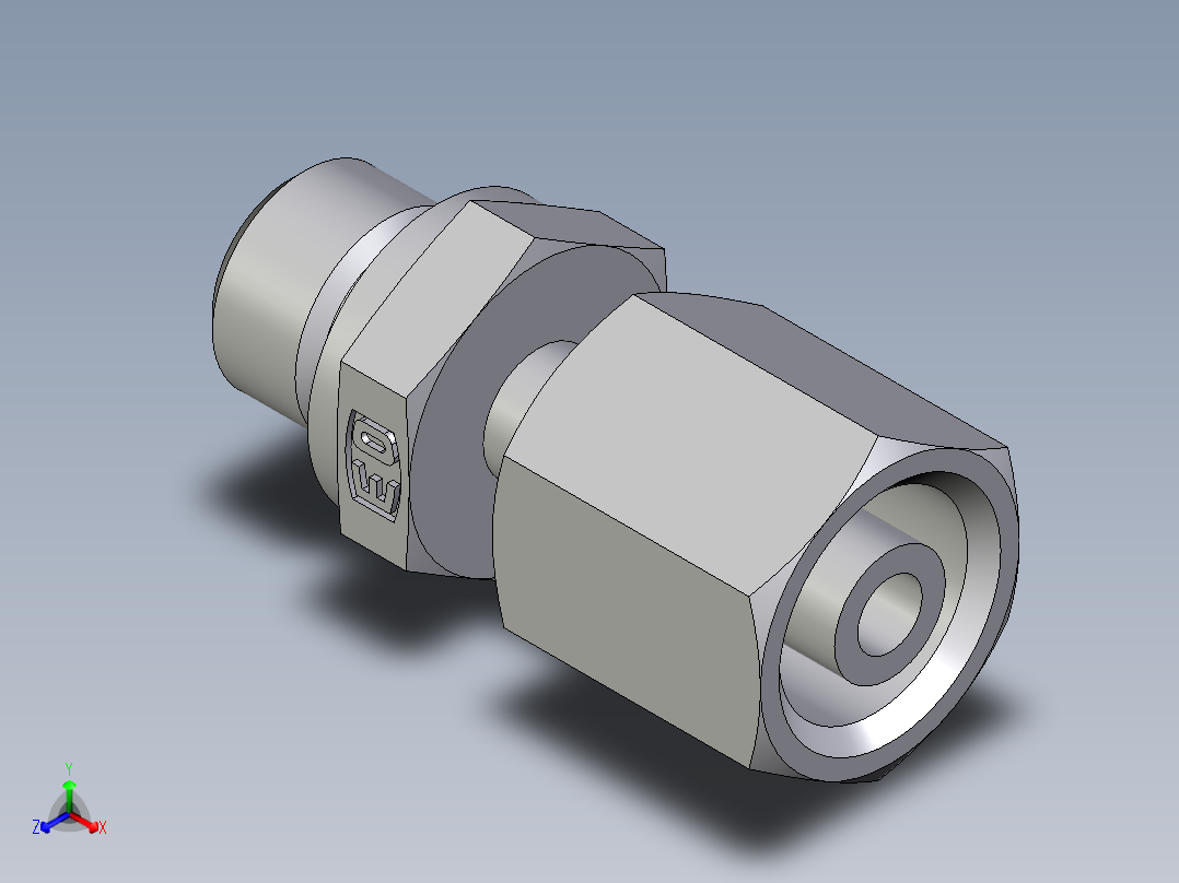 卡套式工业通用硬管接头EO_Standpipe_connector_EVGE06LMEDCF正等轴测图