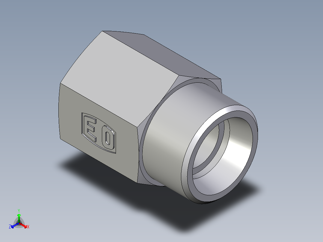 卡套式工业通用硬管接头EO_Swivel_connector_GAI15LMCFX正等轴测图