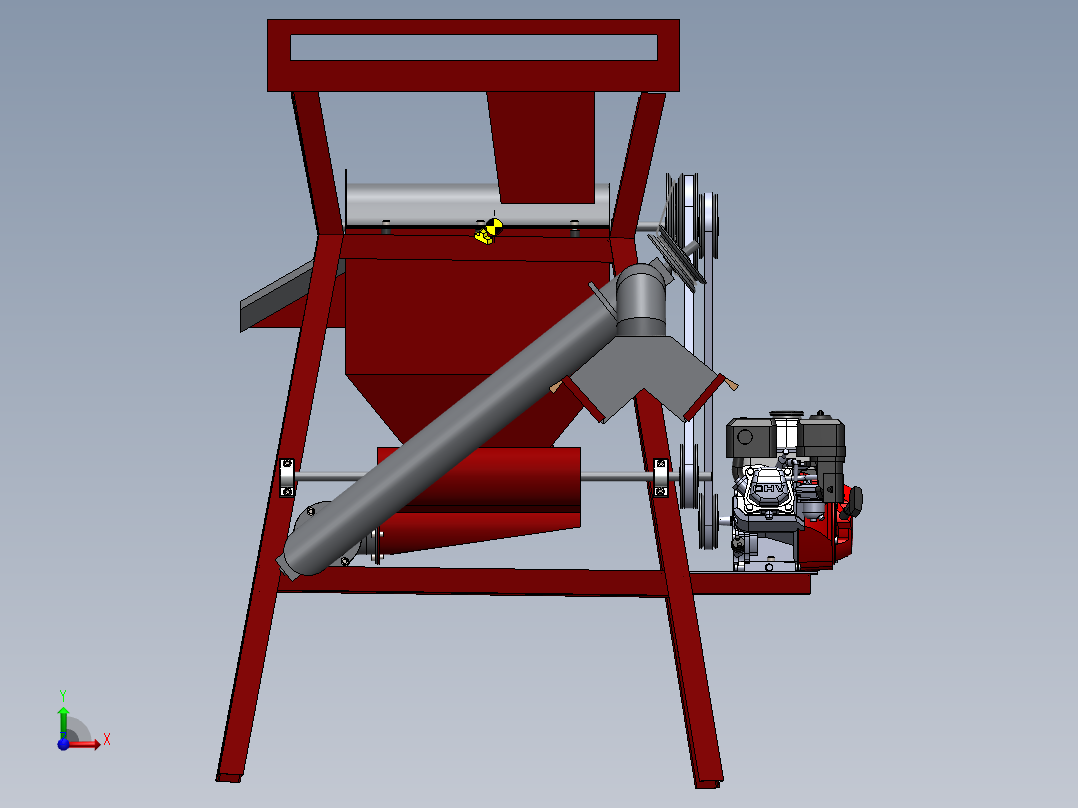 带输送机的玉米脱粒机-SW前视图