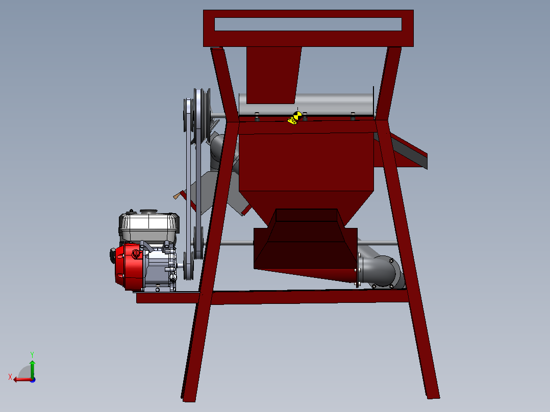 带输送机的玉米脱粒机-SW后视图