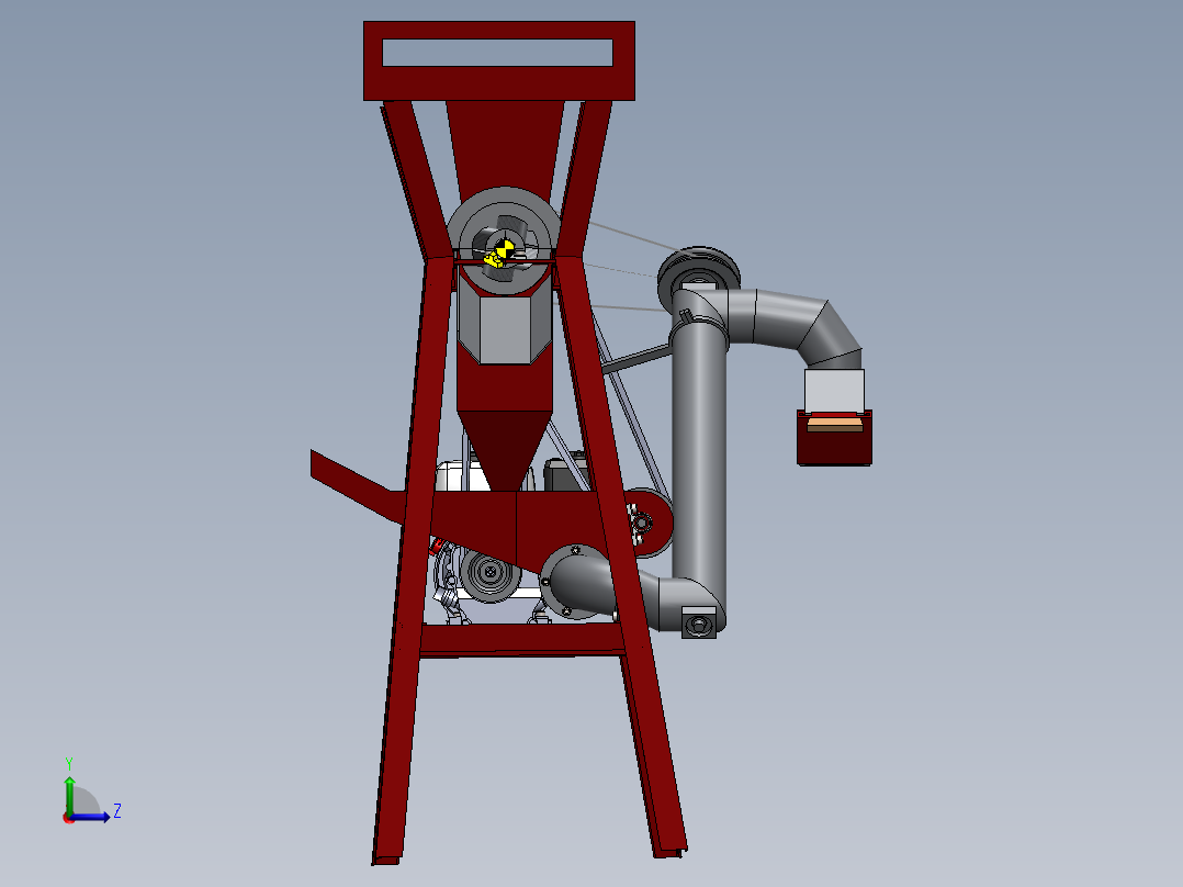 带输送机的玉米脱粒机-SW左视图
