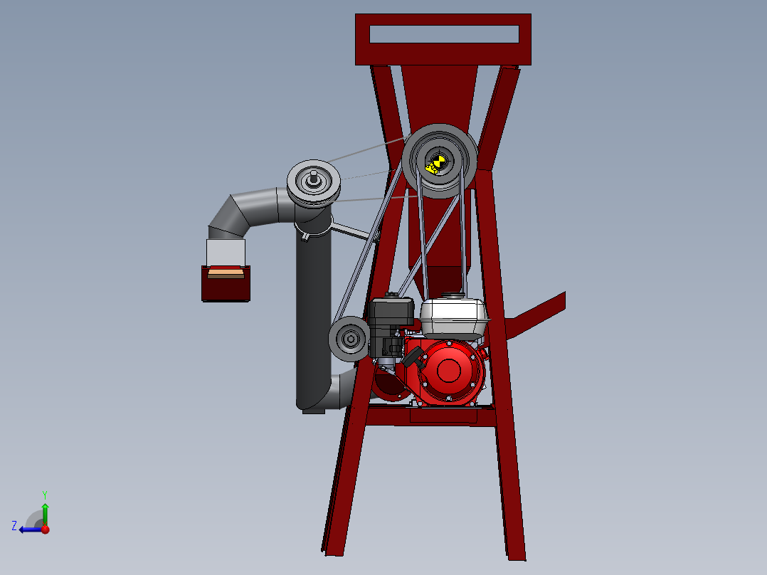 带输送机的玉米脱粒机-SW右视图