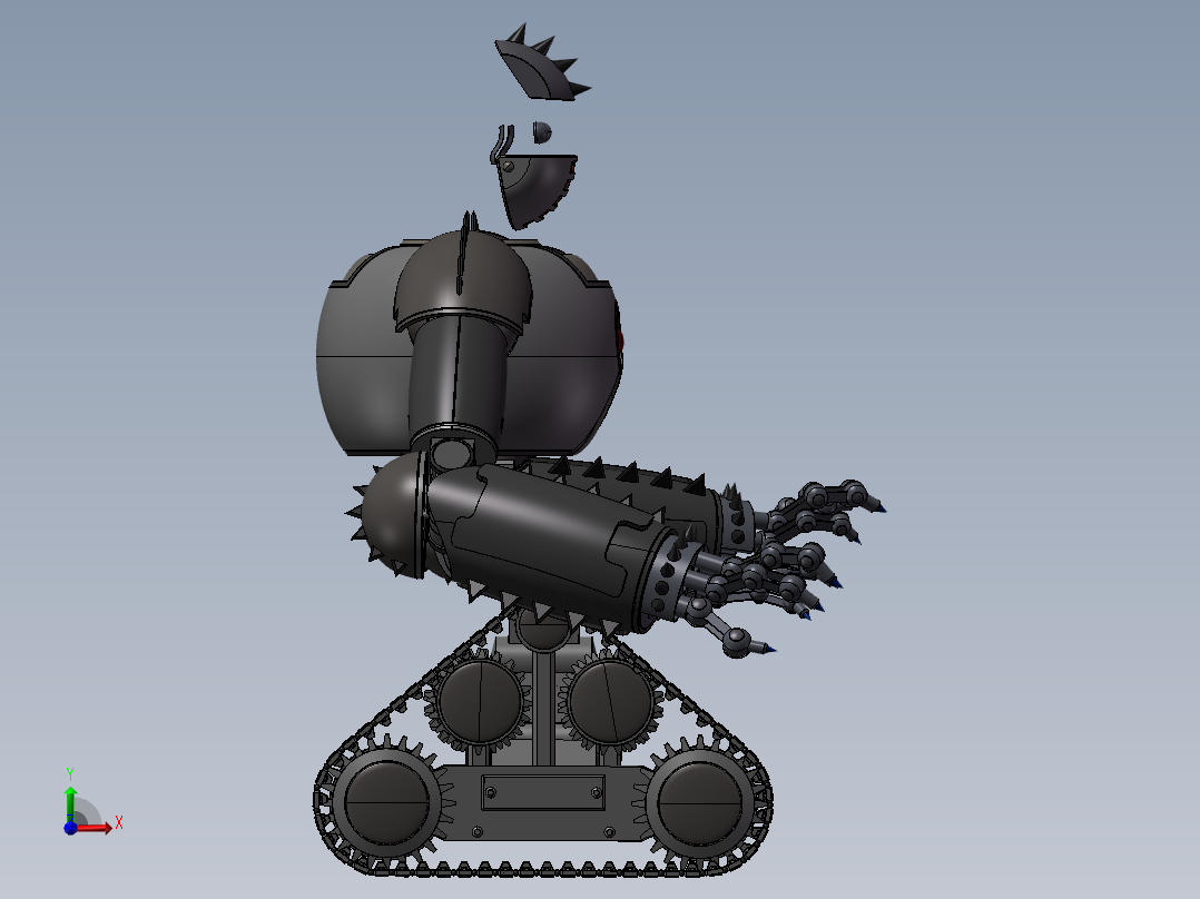 履带机器人模型前视图