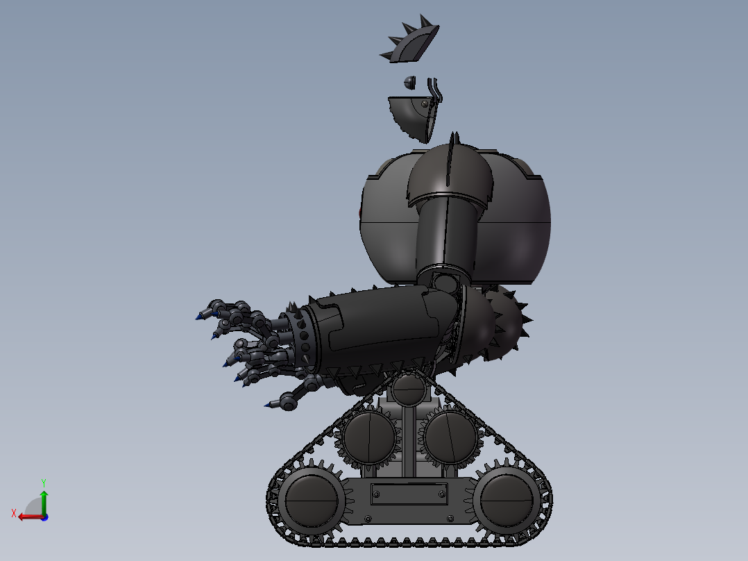 履带机器人模型后视图