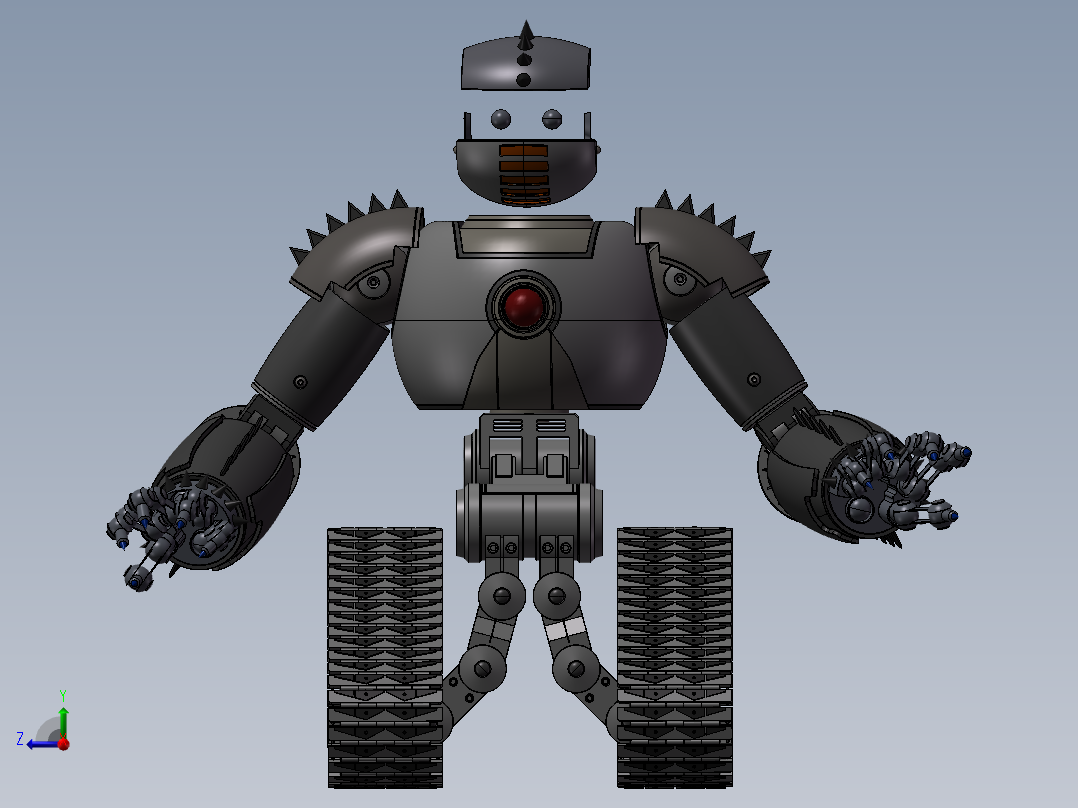 履带机器人模型右视图