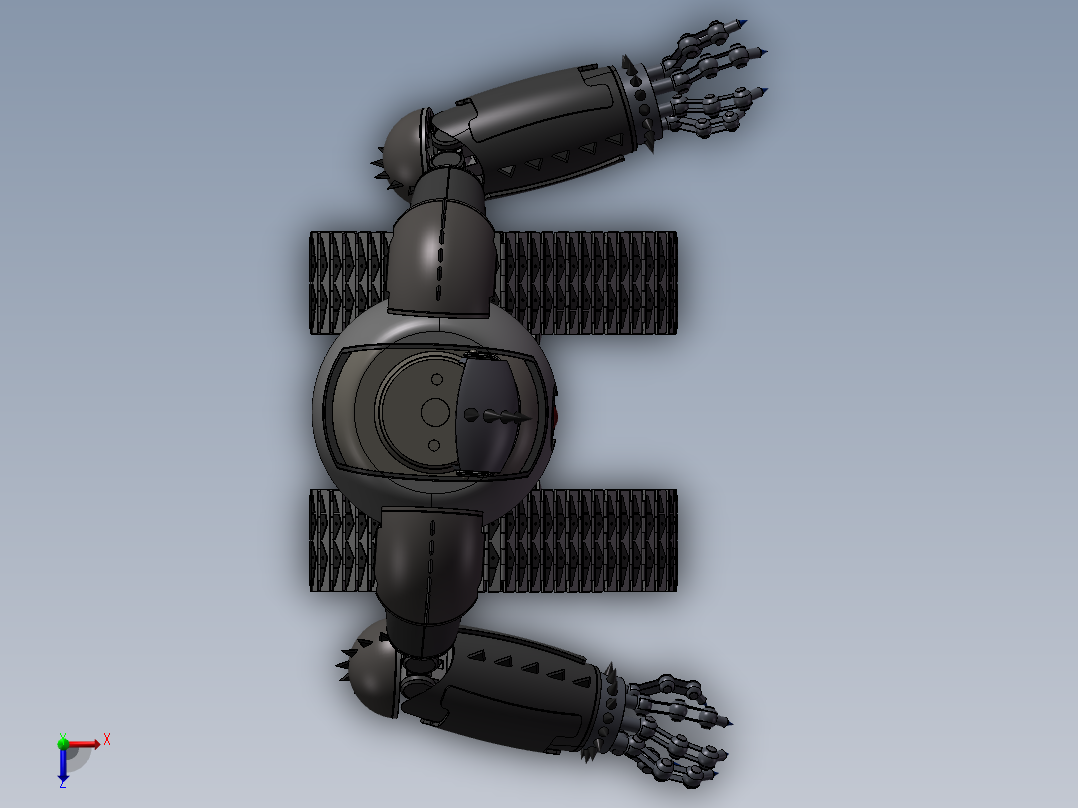 履带机器人模型俯视图