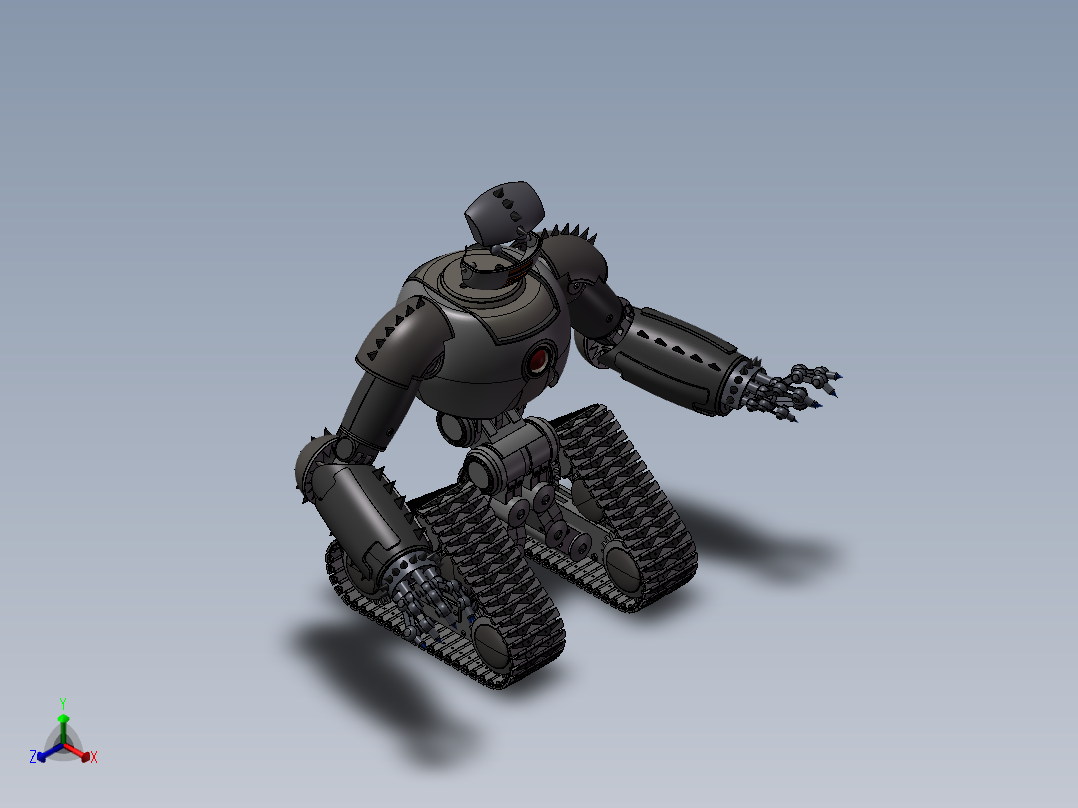 履带机器人模型正等轴测图