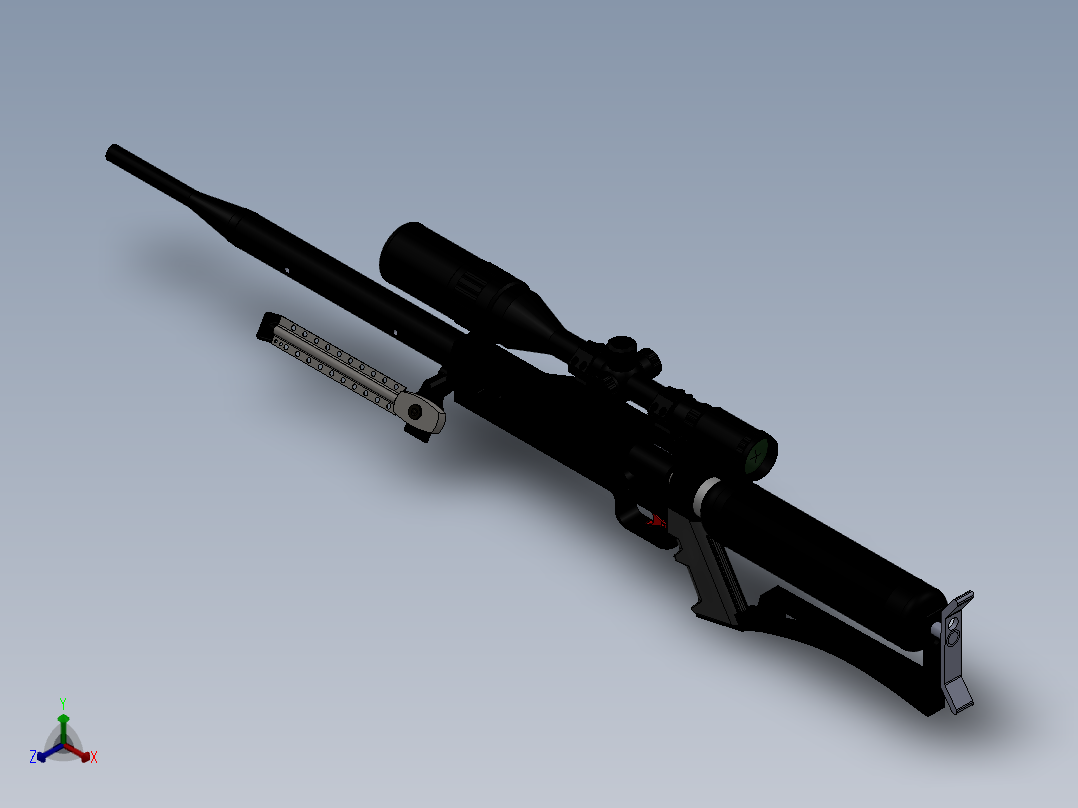 红色秃鹰空军气枪气步枪正等轴测图