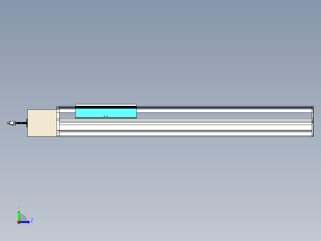同步带滑台-半封闭B22-L100-C-S550-R-P75-D3-N5左视图
