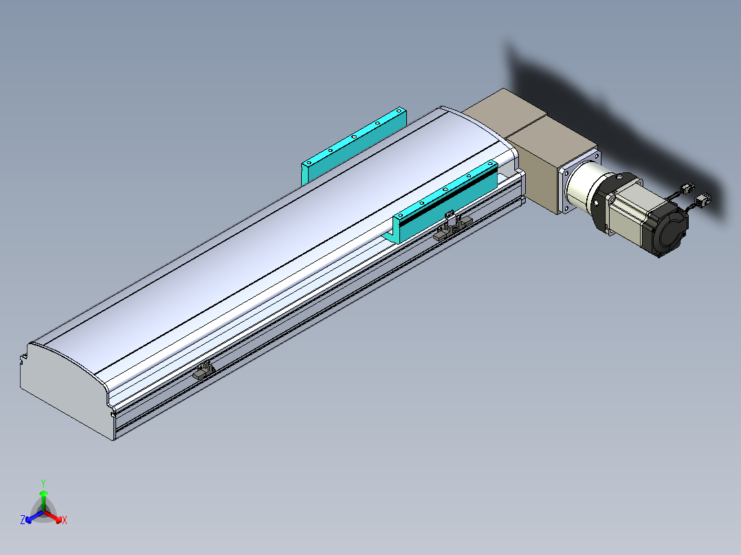 同步带滑台-半封闭B22-L100-C-S550-R-P75-D3-N5正等轴测图