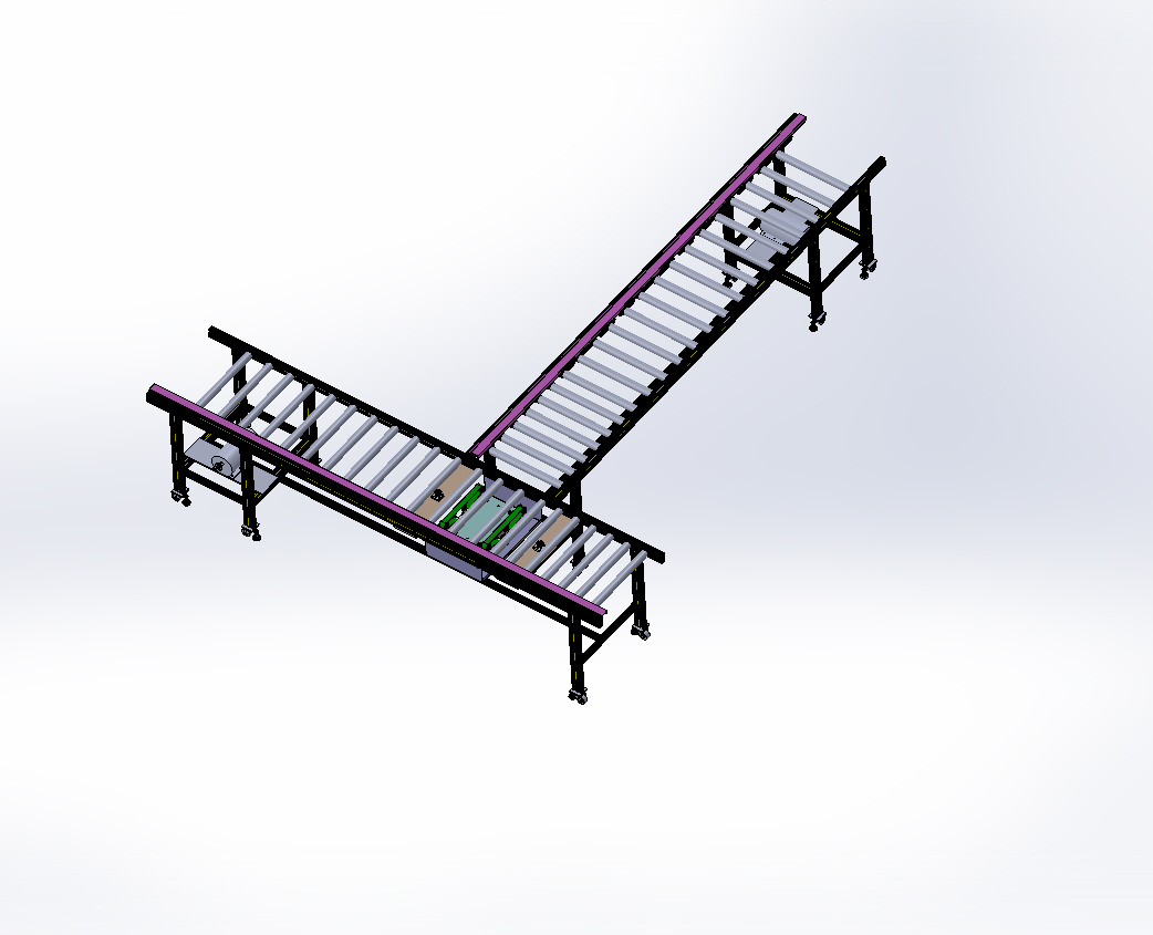 滚筒线体（带阻挡移载机构）3D模型
