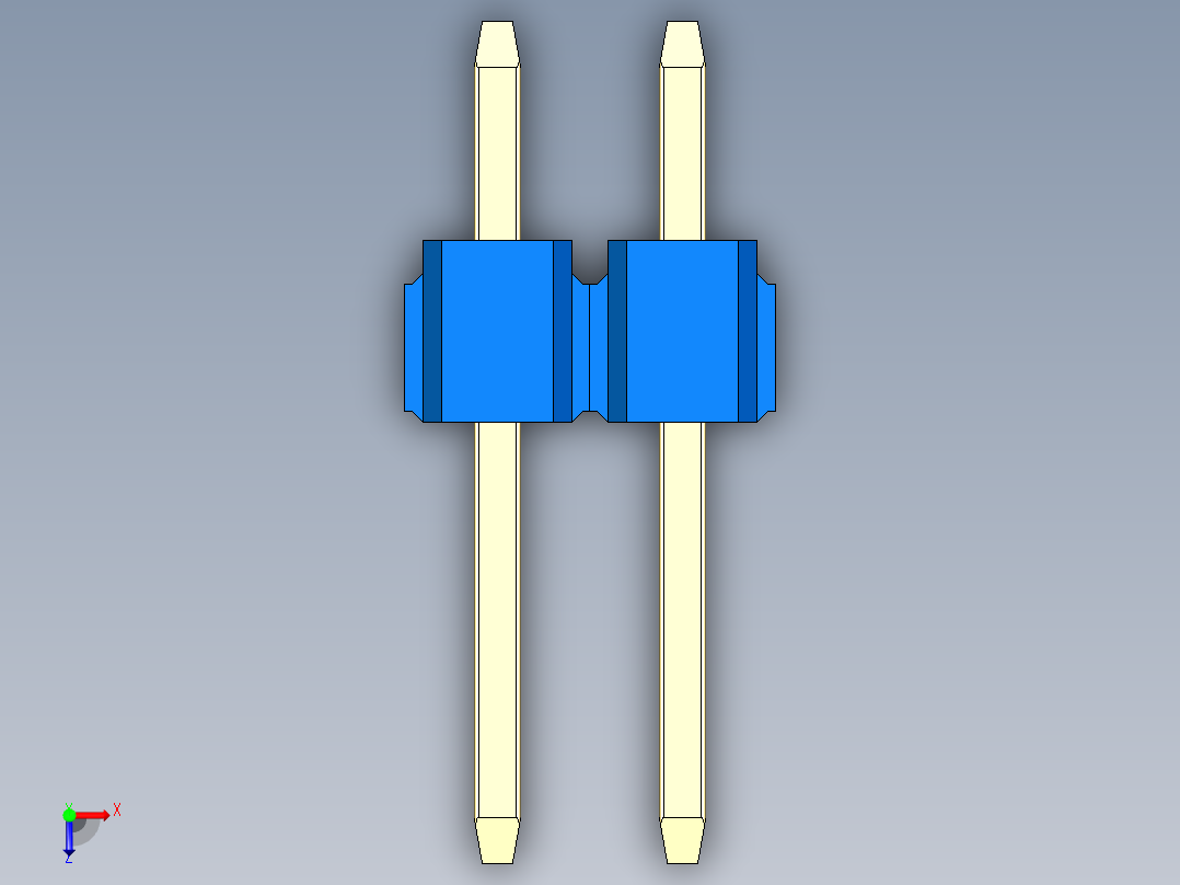 彩色公头100mil（2.54mm）系列-DS1021_blue_1x02p_100mil_Type1_rev1.0俯视图