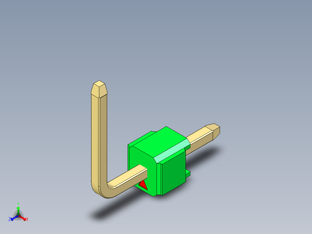 彩色公排针 100mil 2.54mm 系列-DS1022_green_01p_100mil_TypeU_rev1.0