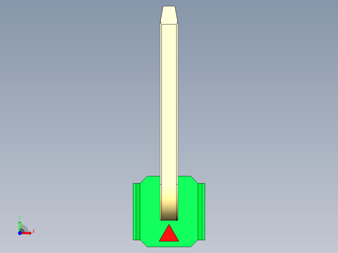 彩色公排针 100mil 2.54mm 系列-DS1022_green_01p_100mil_TypeU_rev1.0前视图