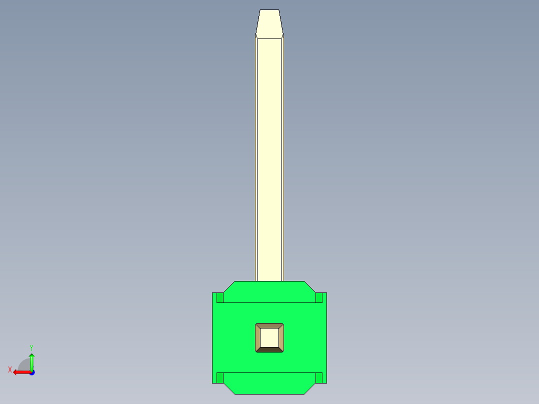 彩色公排针 100mil 2.54mm 系列-DS1022_green_01p_100mil_TypeU_rev1.0后视图
