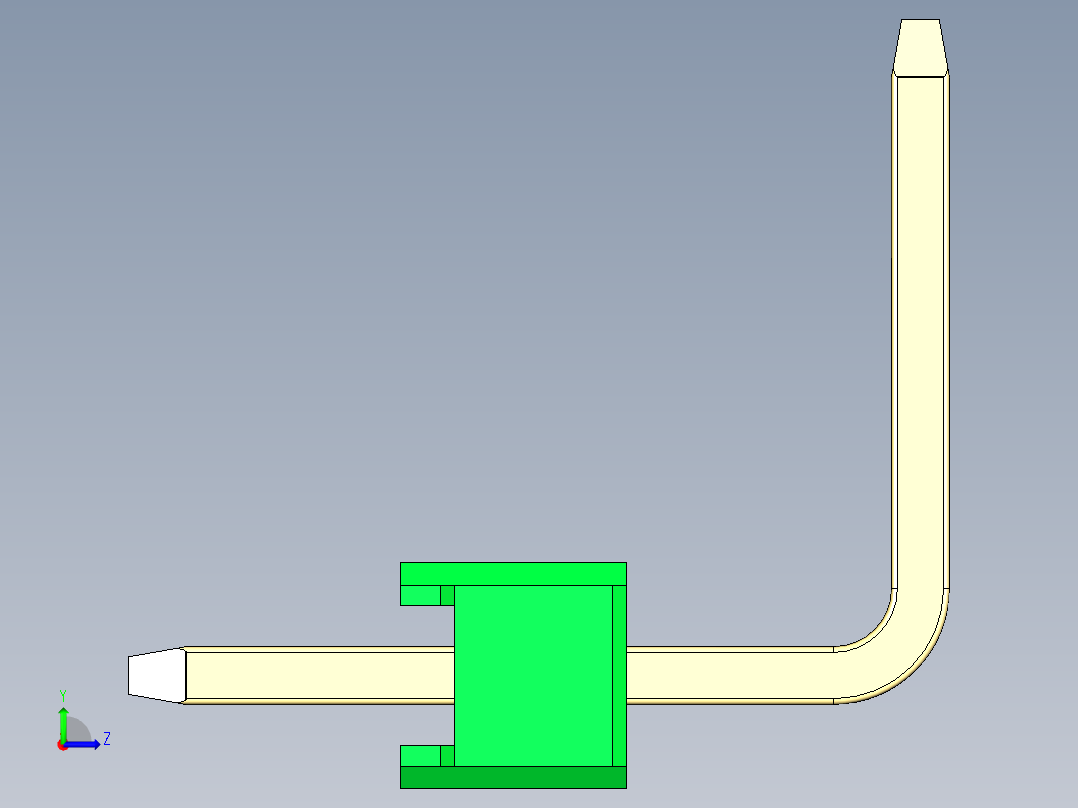 彩色公排针 100mil 2.54mm 系列-DS1022_green_01p_100mil_TypeU_rev1.0左视图