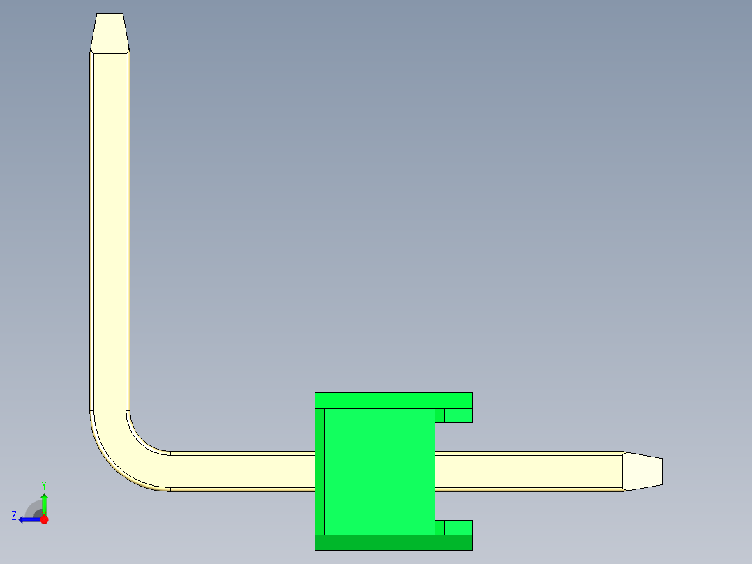 彩色公排针 100mil 2.54mm 系列-DS1022_green_01p_100mil_TypeU_rev1.0右视图