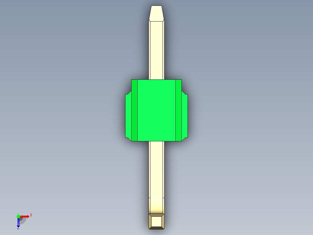 彩色公排针 100mil 2.54mm 系列-DS1022_green_01p_100mil_TypeU_rev1.0俯视图