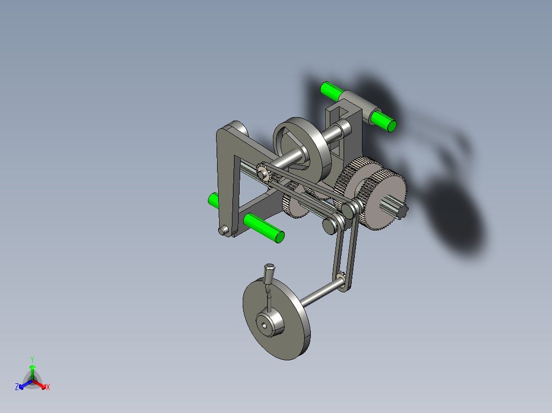 CA6140车床主传动系统操纵机构三维建模及动态演示（精）【含图和文档】正等轴测图